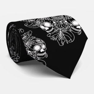 Candy Sugar Skull Day Of The Dead Neck Tie