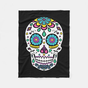 Candy Sugar Skull Fleece Blanket