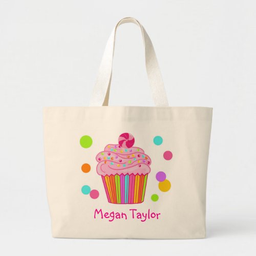 Candy Surprise Cupcake Large Tote Bag