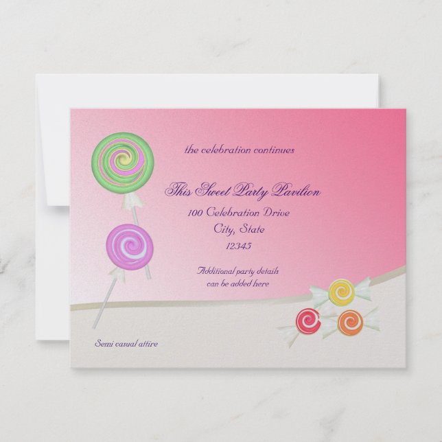 Candy Sweet Bat Mitzvah Invitation (Front)