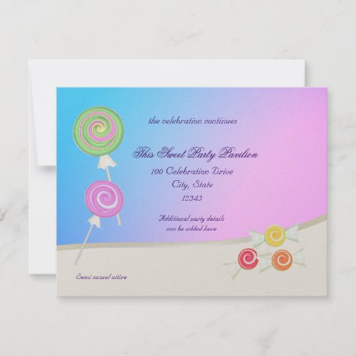 Candy Sweet Blue Raspberry Bat Mitzvah Invitation