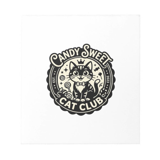 Candy Sweet Cat Funny Cat Graphic - Candy Sweet Ca Notepad (Front)