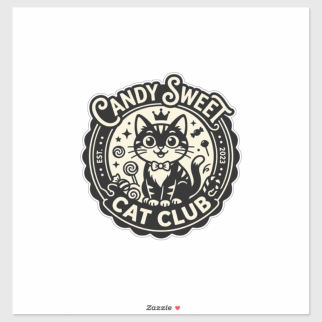 Candy Sweet Cat Funny Cat Graphic - Candy Sweet Ca Sticker (Sheet)