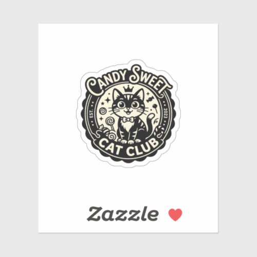 Candy Sweet Cat Funny Cat Graphic - Candy Sweet Ca Sticker