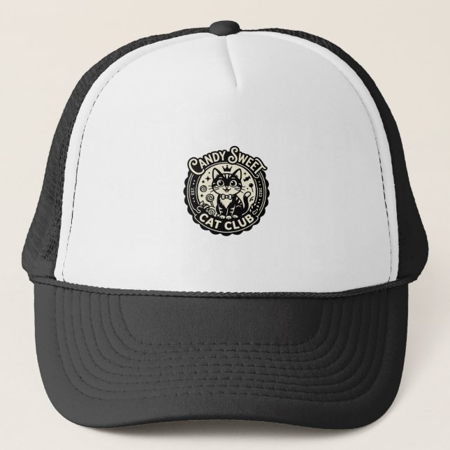 Candy Sweet Cat Funny Cat Graphic - Candy Sweet Ca Trucker Hat (Front)