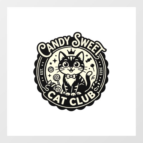 Candy Sweet Cat Funny Cat Graphic - Candy Sweet Ca Window Cling