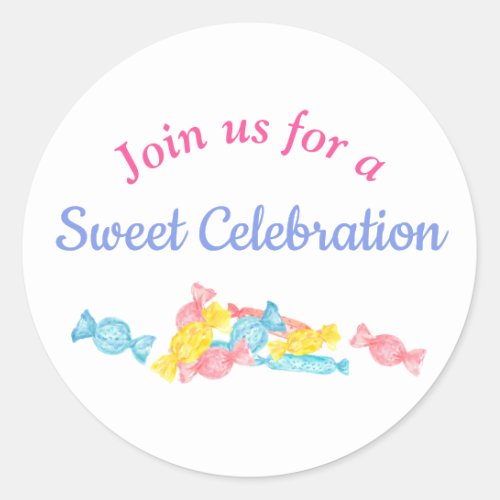 Candy Sweet Celebration Girl Birthday  Classic Round Sticker