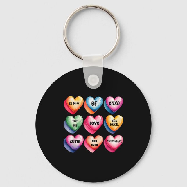 Candy Sweet Heart Valentines Day Design For Women  Keychain (Front)
