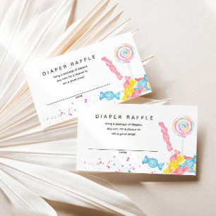 Candy Sweet Shop Baby Shower Diaper Raffle Enclosure Card