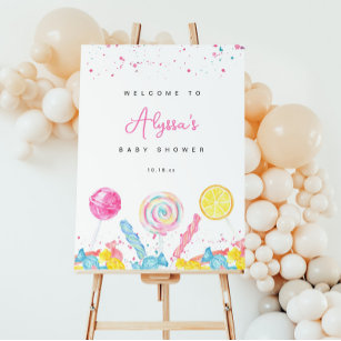 Candy Sweet Shop Baby Shower Welcome Sign