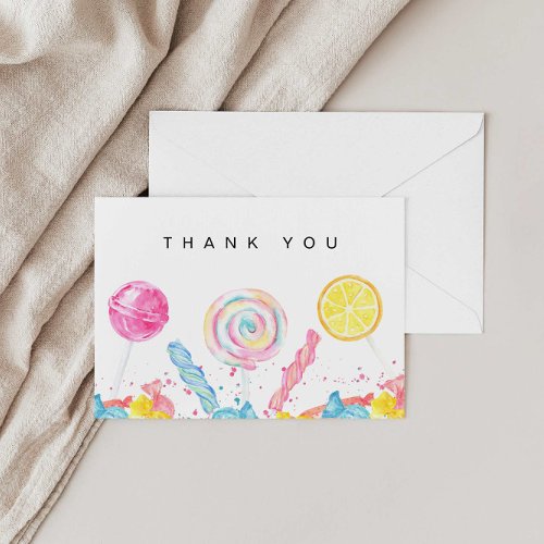 Candy Sweet Shop Birthday or Baby Shower Thank You Card