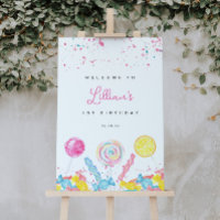 Candy Sweet Shop Birthday Welcome Sign