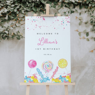 Candy Sweet Shop Birthday Welcome Sign