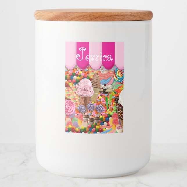 Candy Sweet Sixteen Ice Cream Monogram Food Label (Front)