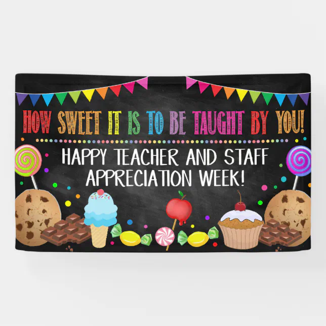 Candy Sweet Theme Teacher Appreciation Week Banner | Zazzle