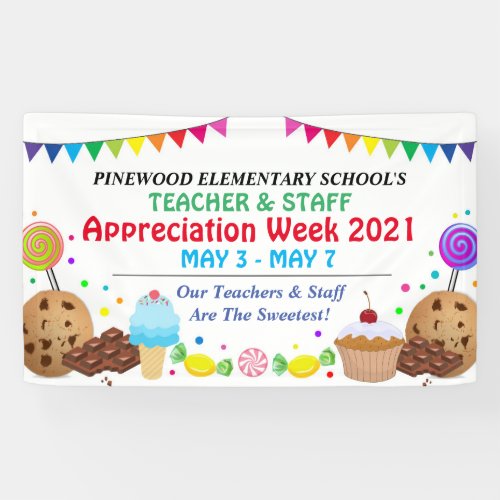 Candy Sweet Theme Teacher Appreciation Week Banner