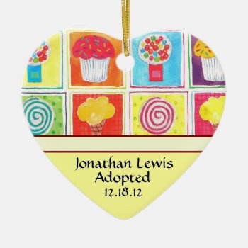 Candy Sweets Adoption Announcement Ornament by AdoptionGiftStore at Zazzle
