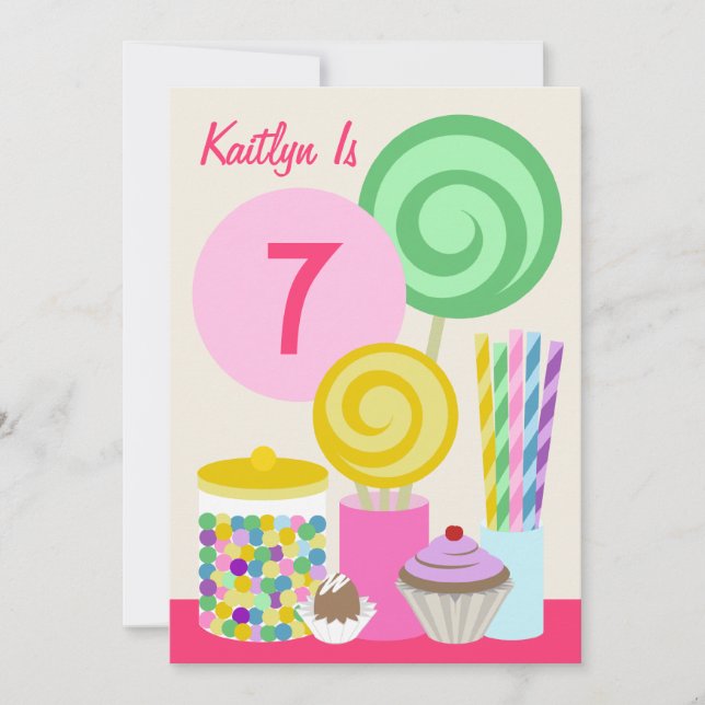Candy & Sweets Birthday Party Invitation (Front)