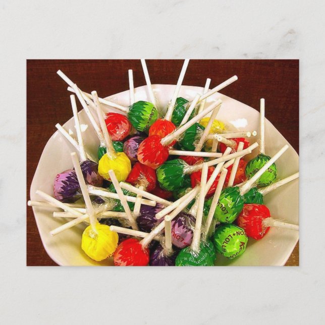 Candy sweets lollipop sucker snack treat yummy postcard (Front)