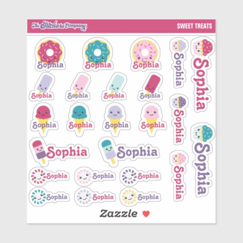 Candy Sweets Personalized Name Labels  School