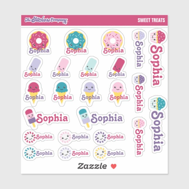 Candy Sweets Personalized Name Labels | School (Sheet)