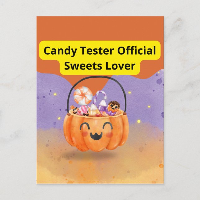Candy Tester Official Sweets Lover Postcard (Front)