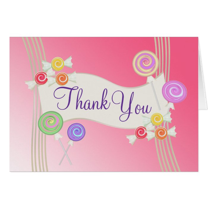 Candy Thank You Greeting Cards