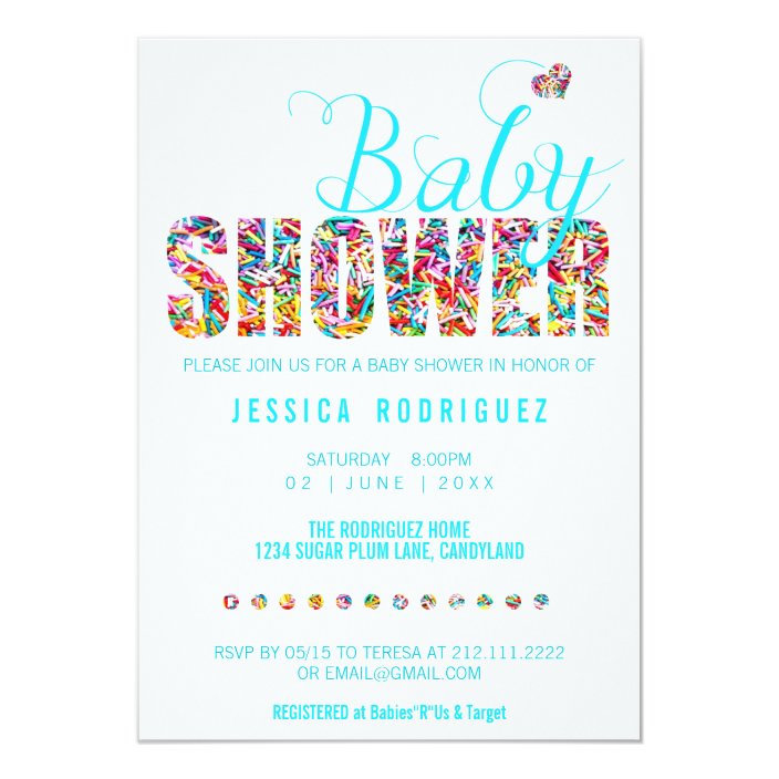 candy themed baby shower invitations