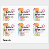 Candy Theme Bat Mitzvah Favor Square Sticker | Zazzle