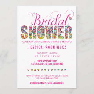 Candy Theme BRIDAL Shower Party Invitation