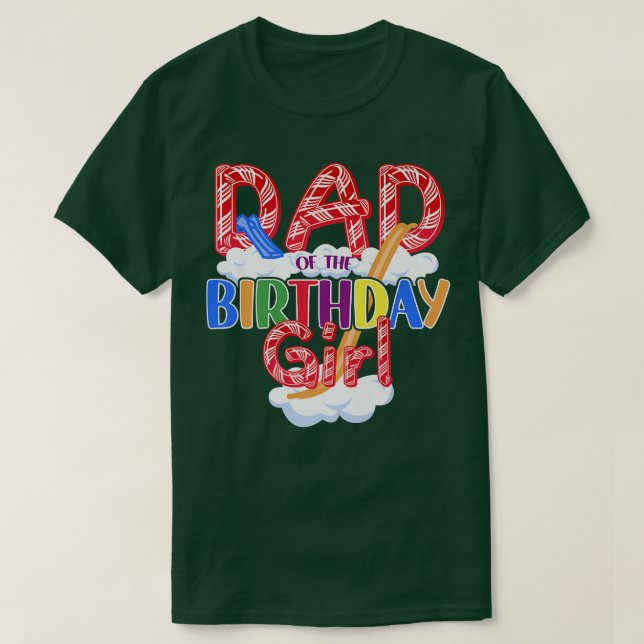 Candy Theme Dad of the Birthday Girl132 T-Shirt (Design Front)