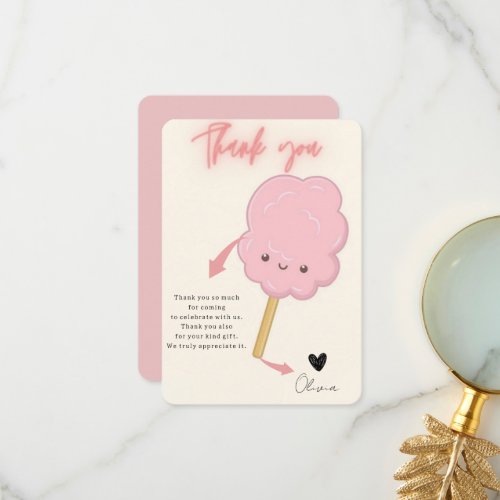 Candy theme girl birthday thank you card