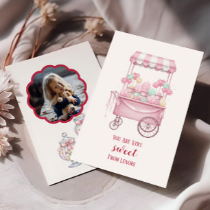 Candy Theme Kids Valentine Photo Card,  Note Card