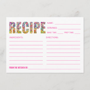 Candy Theme RECIPE CARD Post Card