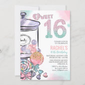 Candy Theme Sweet 16 Birthday Invitation (Front)