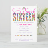 Candy Theme Sweet Sixteen Birthday Invitation (Standing Front)