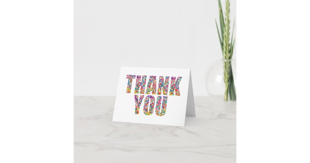 Candy Theme Thank You Card Sweet Sprinkles | Zazzle
