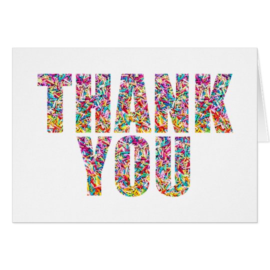 Candy Theme Thank You Card Sweet Sprinkles | Zazzle.com