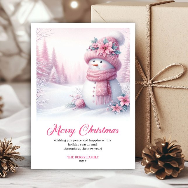 Candy themed pink snowman kids card digital edit (Candy themed pink snowman kids card digital edit)