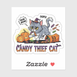 Candy Thief Cat – Funny Halloween Vinyl Sticker