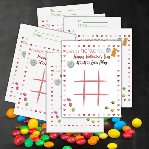 Candy Tic Tac Toe Valentine Note Card