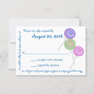 Candy Treasures Blue Text Response Card