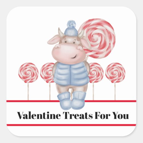 Candy Treats Just For You Valentine Stickers