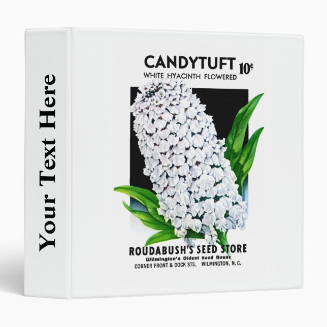 Candy Tuft Seed Packet Label 3 Ring Binder (Front/Spine)
