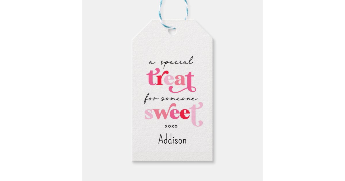 Candy Valentine favor tag, sweet treat favor tag | Zazzle