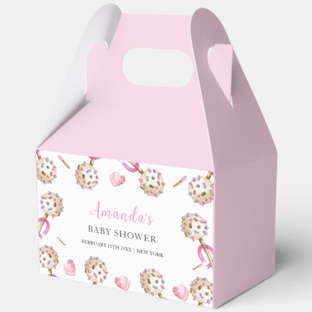 Candy Valentine Sweetheat Girl Baby Shower  Favor Boxes (Back)