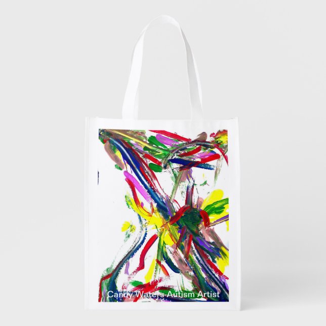 Candy Waters Autism Artist Grocery Bag (Front)