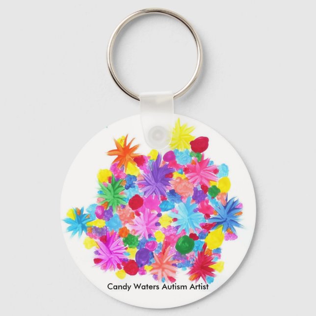 Candy Waters Autism Artist Keychain (Front)