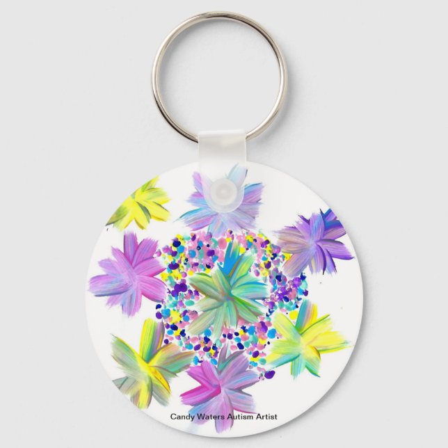 Candy Waters Autism Artist Keychain (Front)