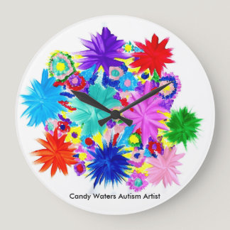 Candy Waters Autism Artist Large Clock